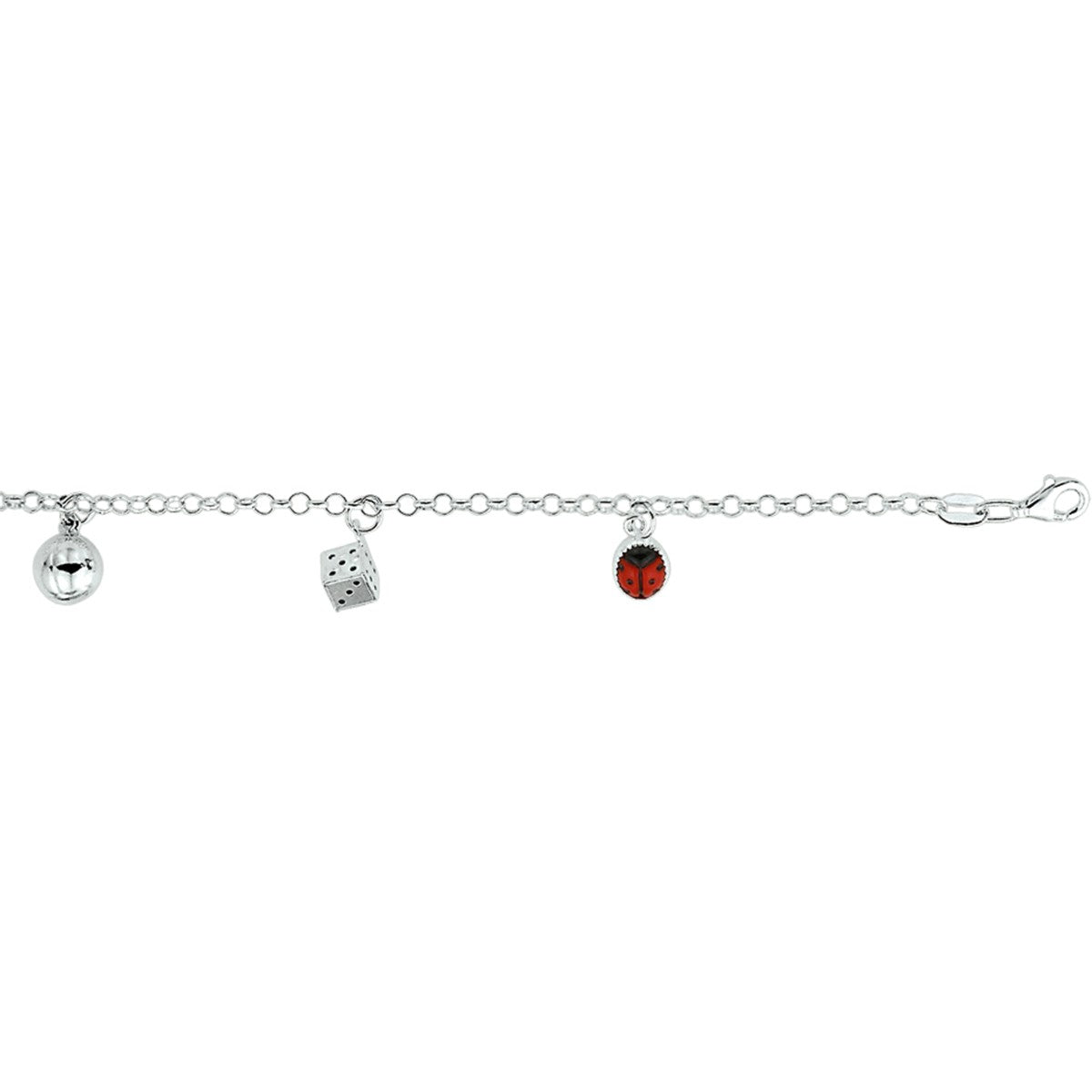 Zilver Wit Armband Diverse Bedels 15 Cm 1004727 - PansiteNederland.nl