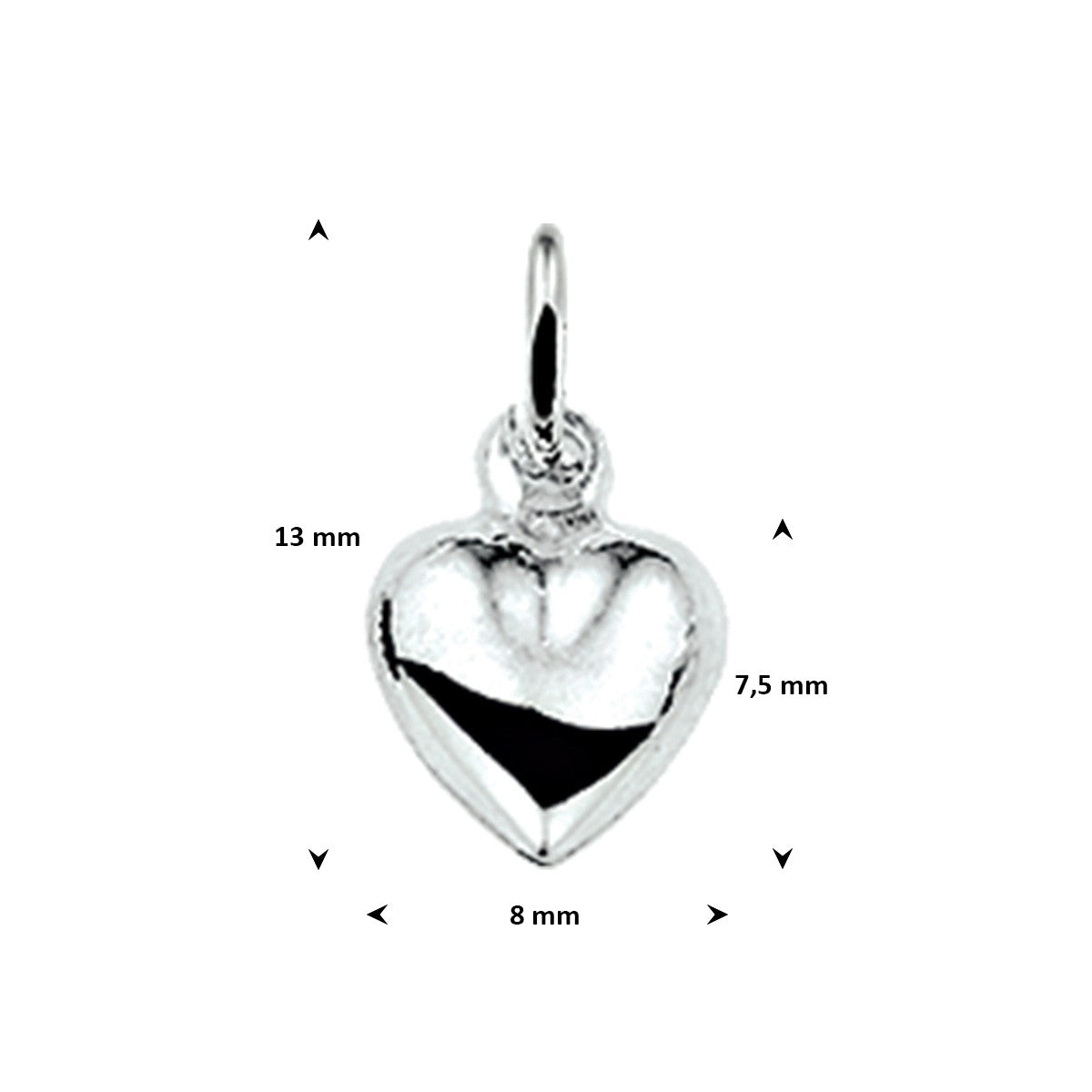 Kinderhanger hart zilver 8 x 7,7 mm – 1004884