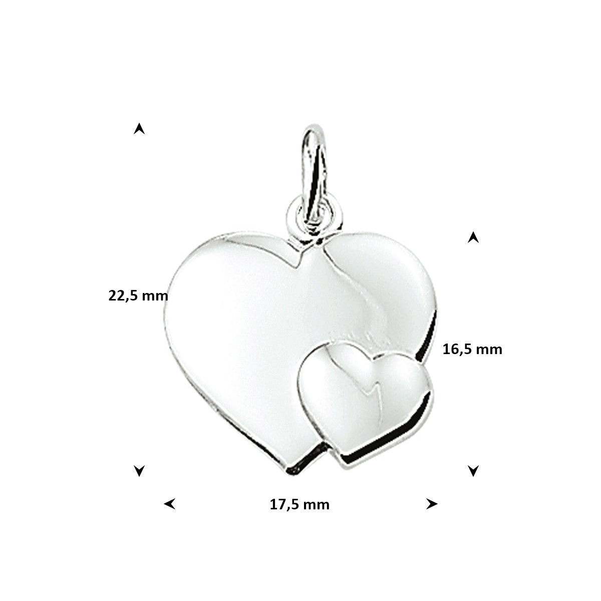 Hanger hart zilver 16,5 x 17,5 mm – 1004987