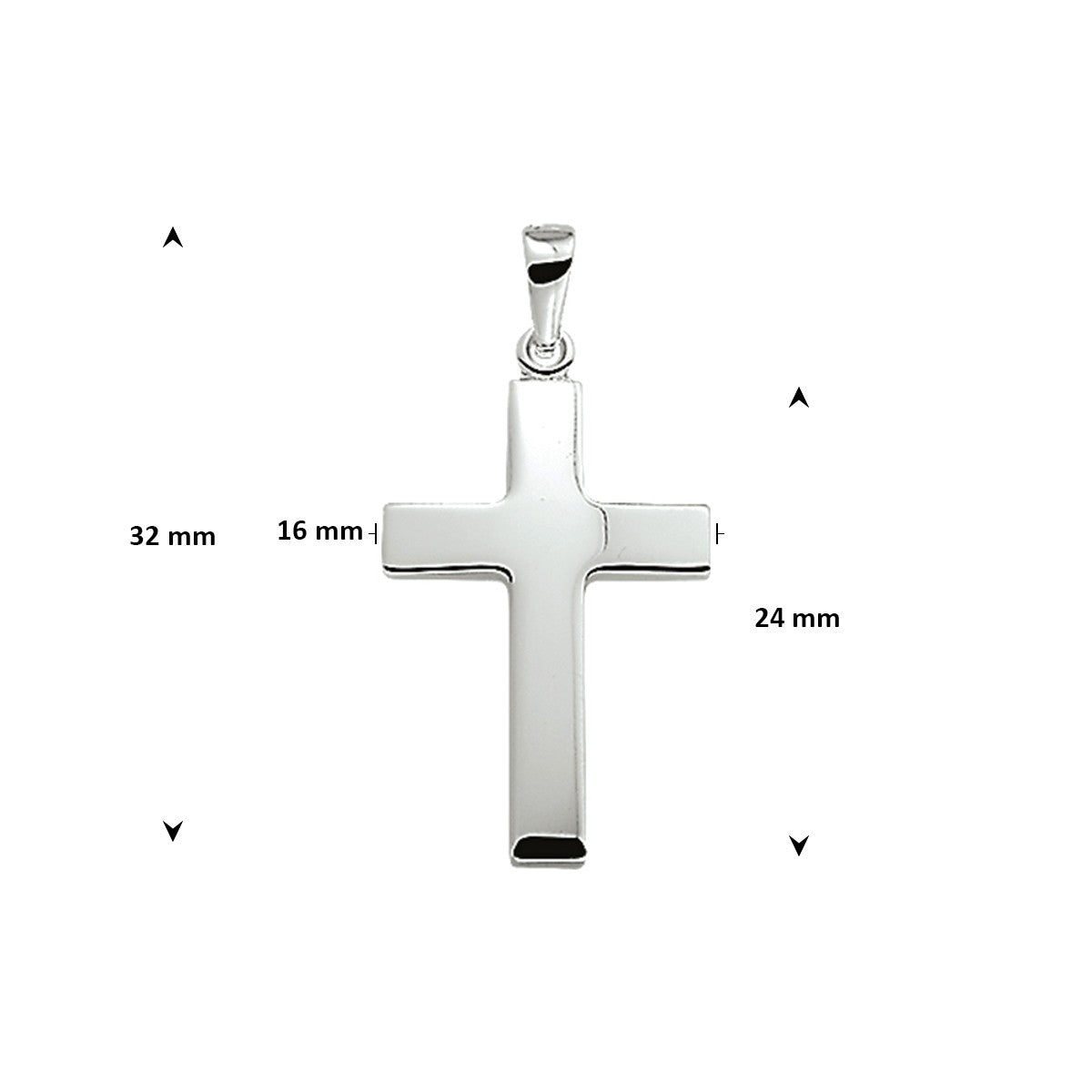 Hanger kruis 24 mm zilver