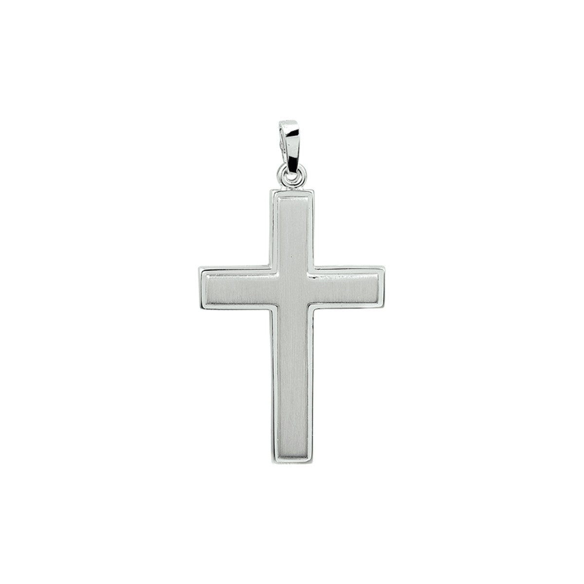 zilver hanger kruis poli/mat 1005074 - PansiteNederland.nl