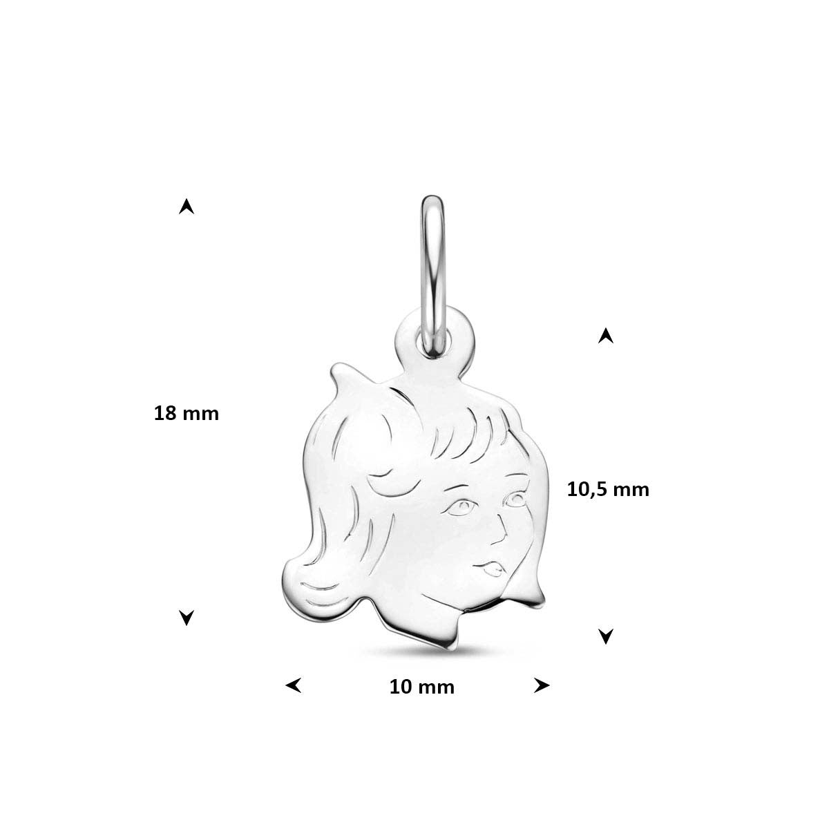 Hanger meisje 10,5 mm zilver
