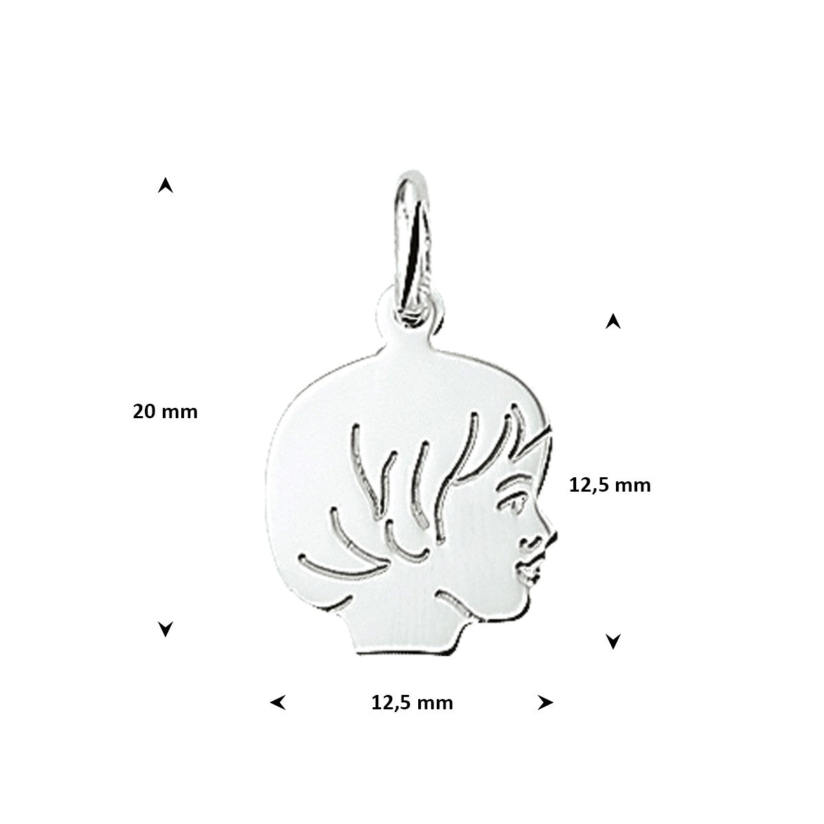 Hanger meisje 12,5 mm zilver