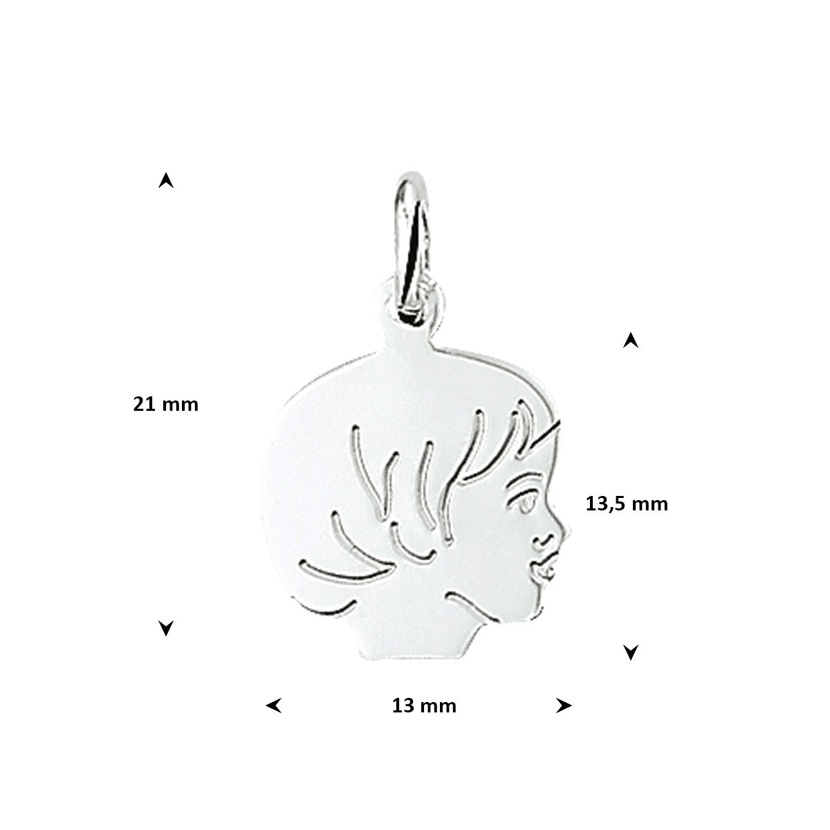 Hanger meisje 13,5 mm zilver