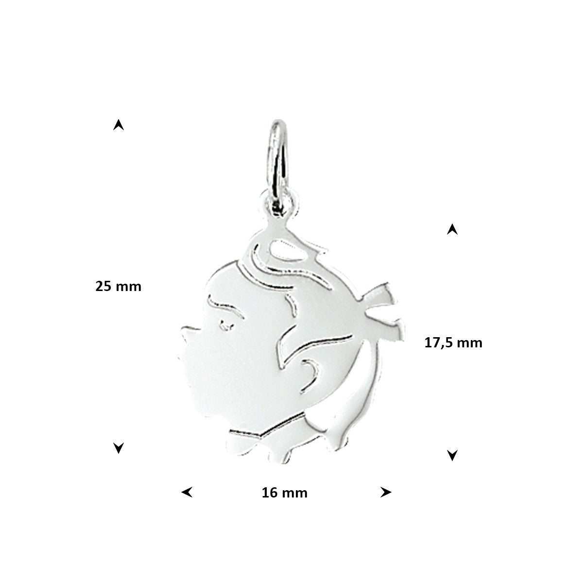 Hanger meisje 17,5 mm zilver
