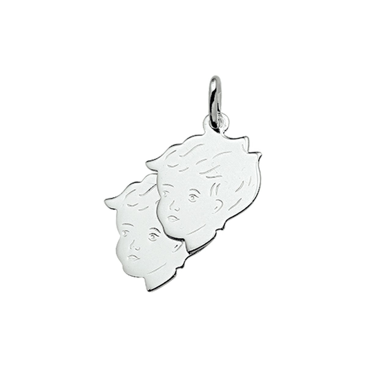 zilver hanger kinderhoofdjes 21 x 17,5 mm 1005213 - PansiteNederland.nl