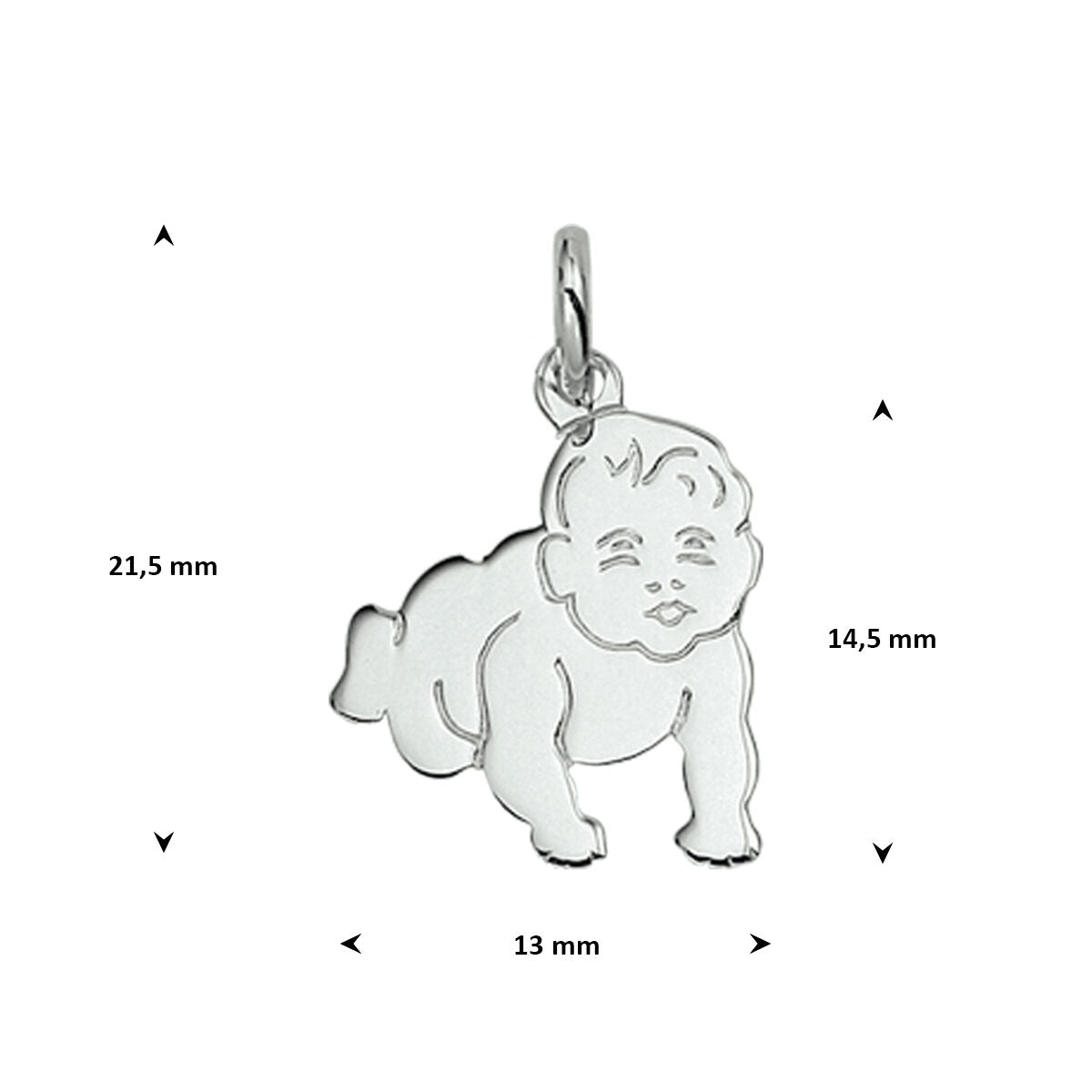 Hanger baby 14,5 mm zilver