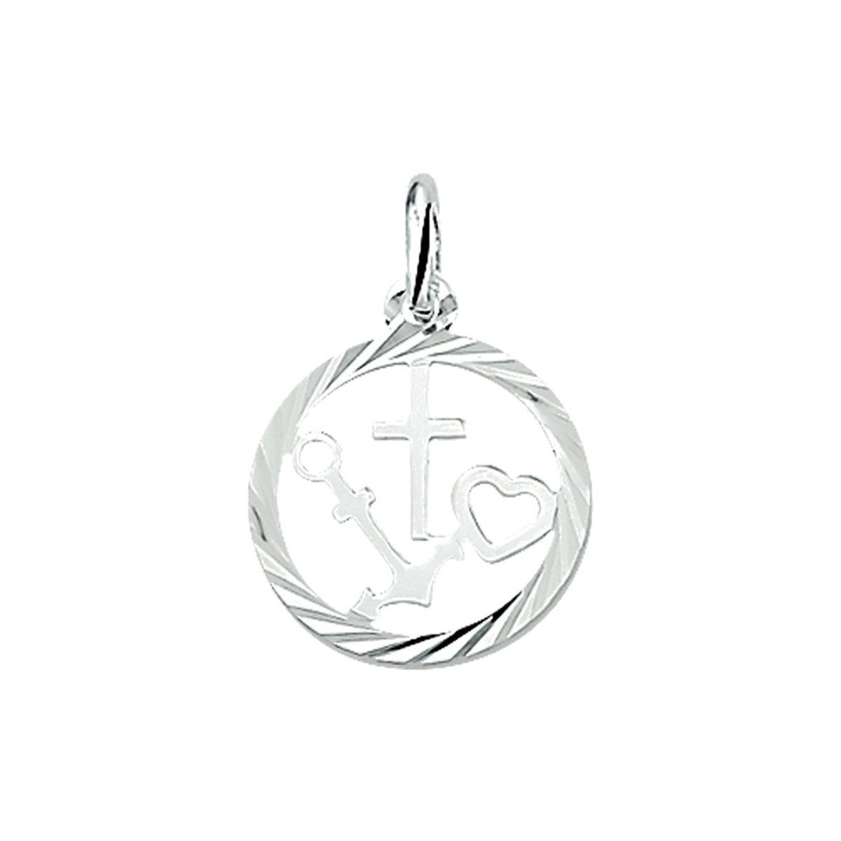 zilver hanger geloof, hoop en liefde gediamanteerd 1005375 - PansiteNederland.nl