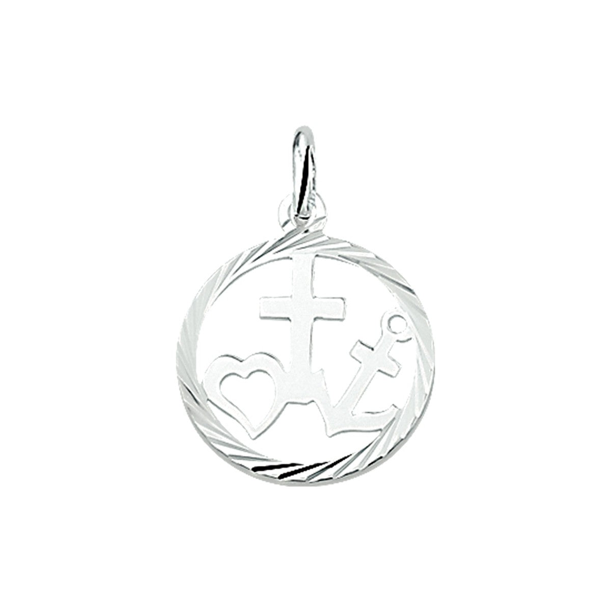 zilver hanger geloof, hoop en liefde gediamanteerd 1005376 - PansiteNederland.nl