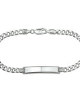 Zilver Wit Graveerarmband Gourmette 4-Zijdes Geslepen Plaat 6 Mm 19 Cm 1005637