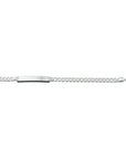 Zilver Wit Graveerarmband Gourmette 4-Zijdes Geslepen Plaat 6 Mm 19 Cm 1005637