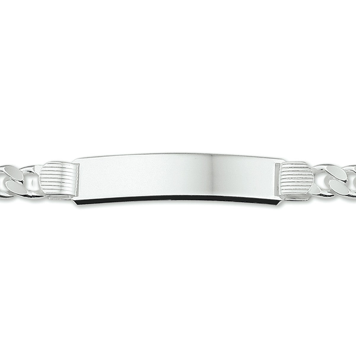Zilver Wit Graveerarmband Gourmette 4-Zijdes Geslepen Plaat 10 Mm 21 Cm 1005703 - PansiteNederland.nl