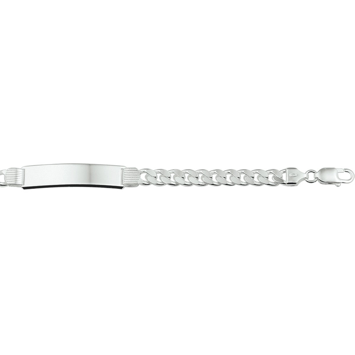 Zilver Wit Graveerarmband Gourmette 4-Zijdes Geslepen Plaat 10 Mm 21 Cm 1005703 - PansiteNederland.nl