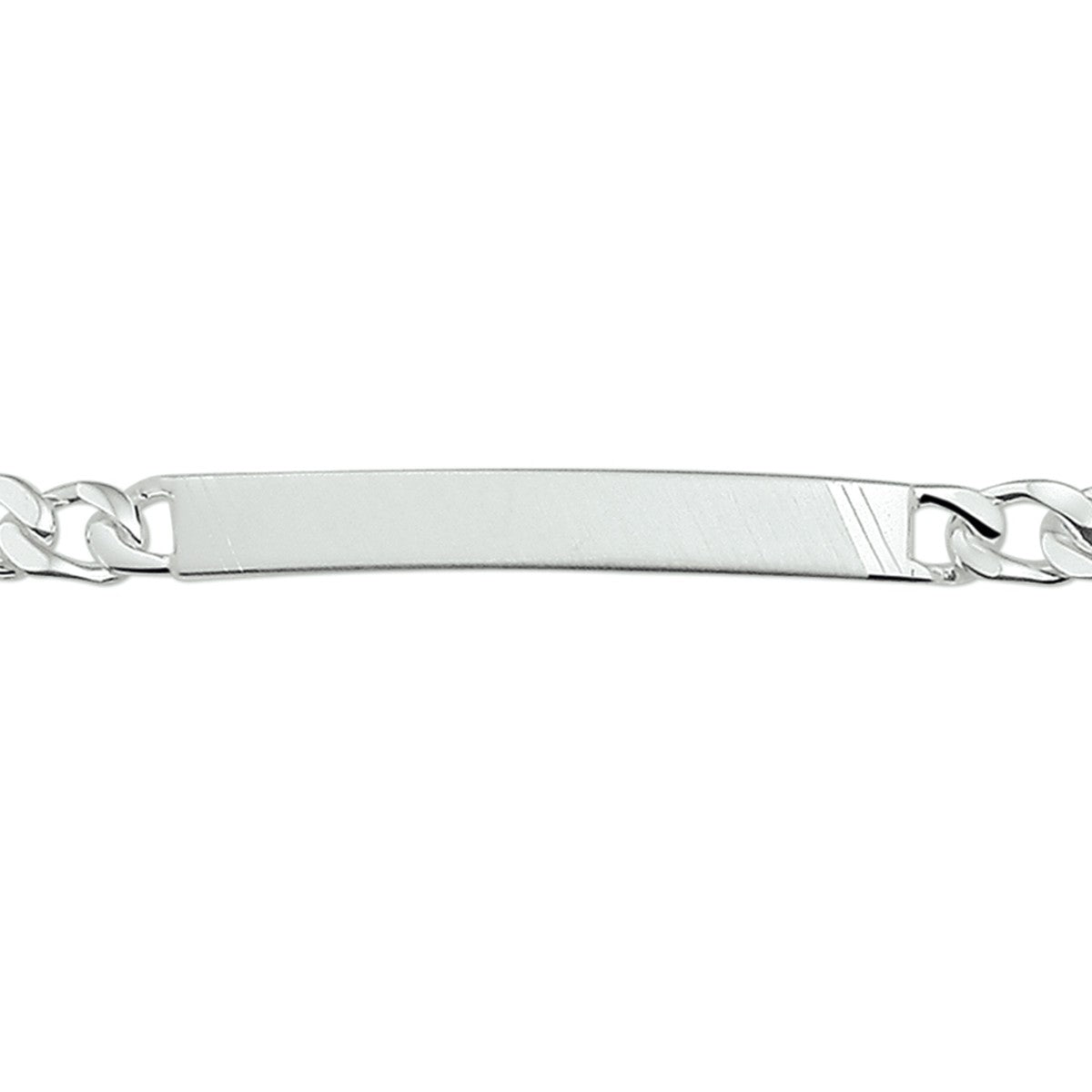 Zilver Wit Graveerarmband Gourmette 6-Zijdes Geslepen Plaat 6,0 mm 1005766 - PansiteNederland.nl