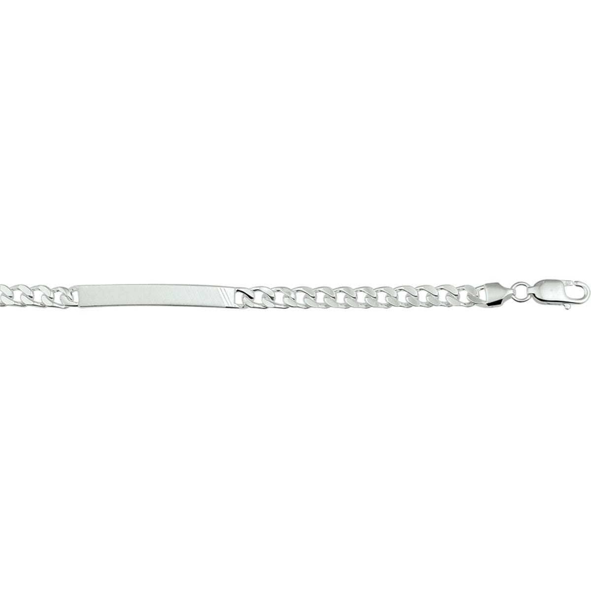 Zilver Wit Graveerarmband Gourmette 6-Zijdes Geslepen Plaat 6,0 mm 1005766 - PansiteNederland.nl