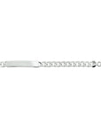 Zilver Wit Graveerarmband Gourmette 6-Zijdes Geslepen Plaat 7 Mm 21 Cm 1005771