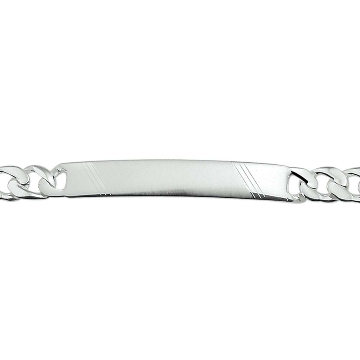 Zilver Wit Graveerarmband Gourmette Plaat 8 Mm 21 Cm 1005772 - PansiteNederland.nl