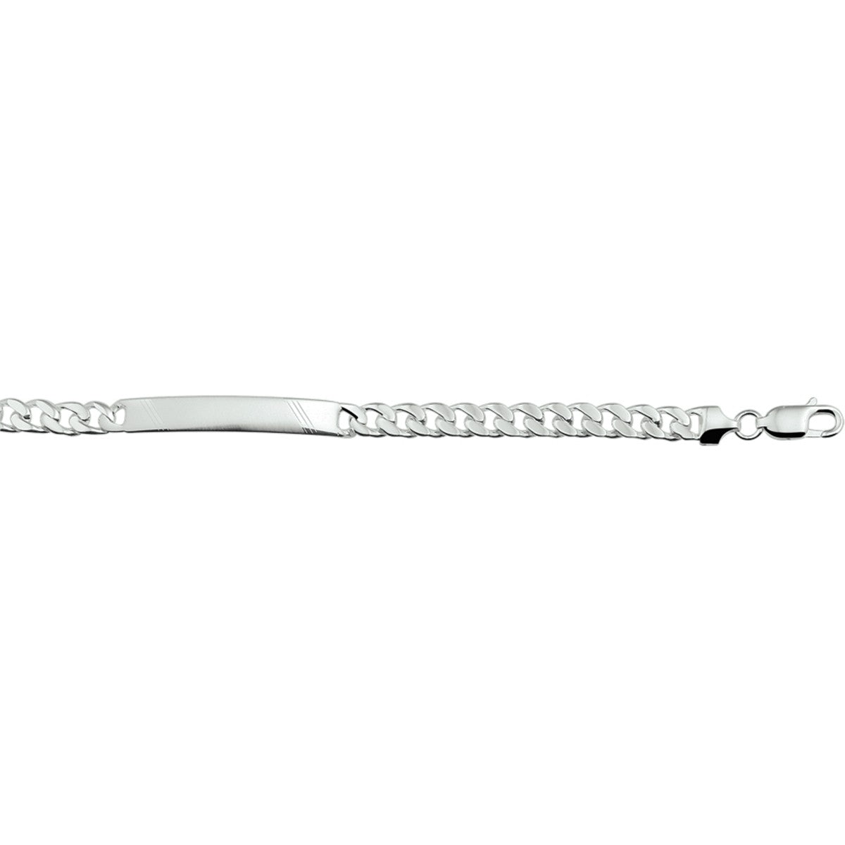 Zilver Wit Graveerarmband Gourmette Plaat 8 Mm 21 Cm 1005772 - PansiteNederland.nl