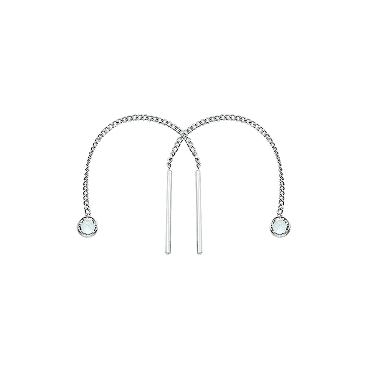 Zilver Doortrekoorbellen Zirkonia 1005906 - PansiteNederland.nl