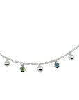 zilver wit collier hart meerdere kleuren zirkonia 38 cm 1007327