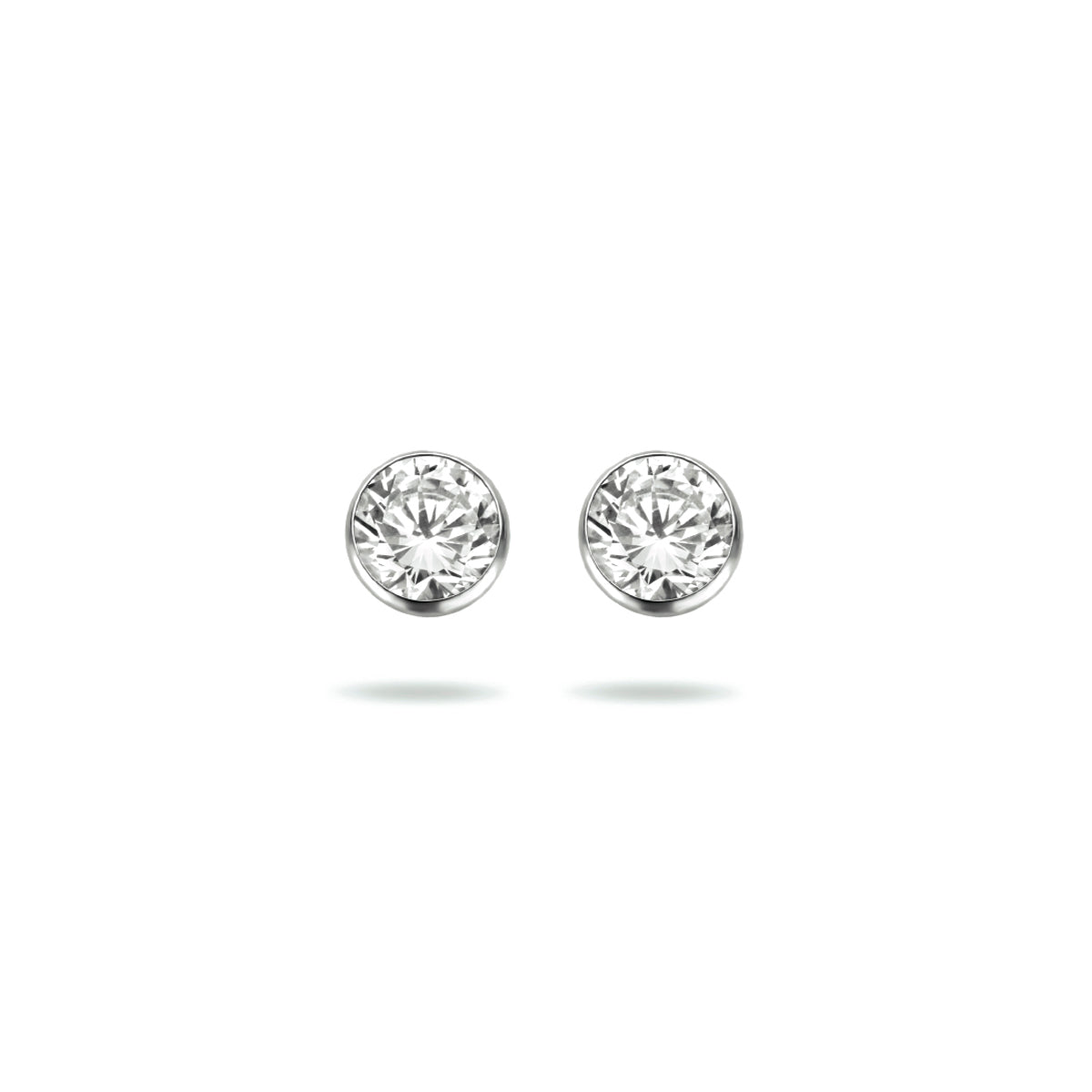 Oorknoppen zirkonia zetkast zilver 6 mm #Diameter steen (mm)_6