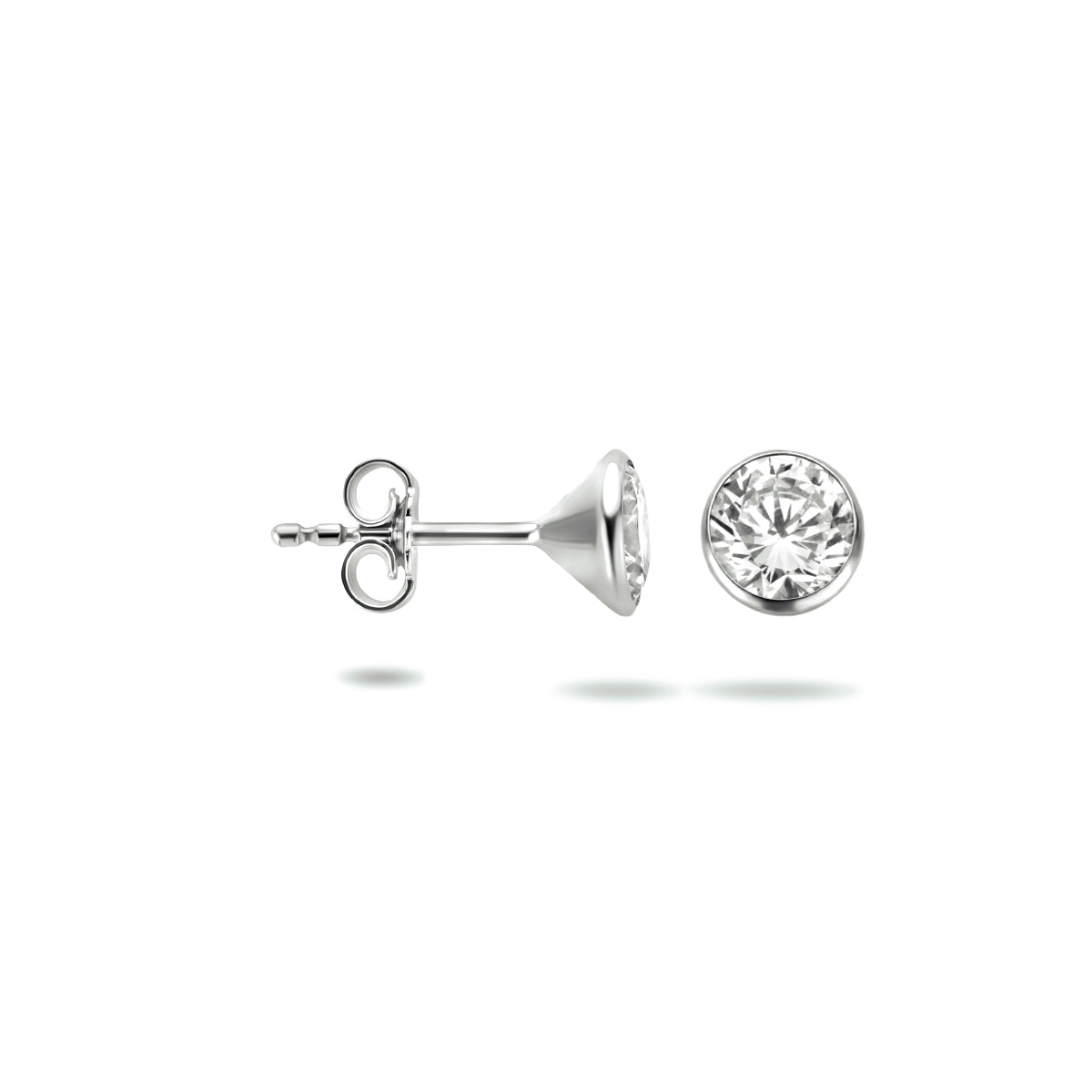 Oorknoppen zirkonia zetkast zilver 6 mm #Diameter steen (mm)_6