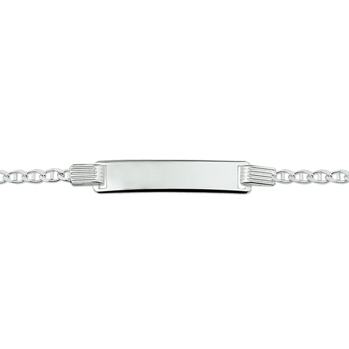 Zilver Wit Graveerarmband Anker Plaat 6,0 mm 1008809 - PansiteNederland.nl