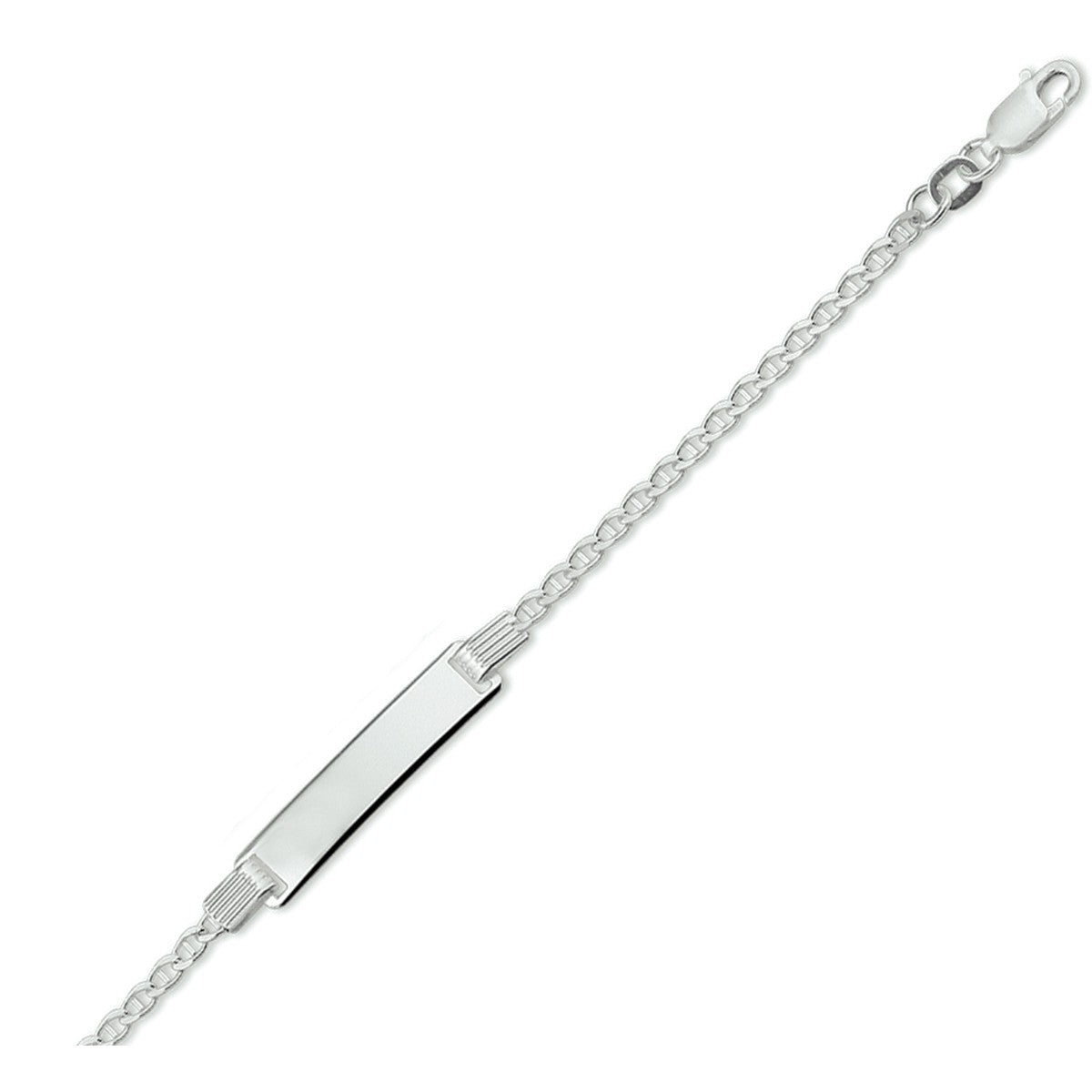 Zilver Wit Graveerarmband Anker Plaat 6,0 mm 1008809 - PansiteNederland.nl