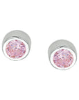 Zilver Oorknoppen Roze Zirkonia 1011125 - PansiteNederland.nl