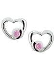Zilver Oorknoppen Hart Roze Zirkonia 1011155 - PansiteNederland.nl