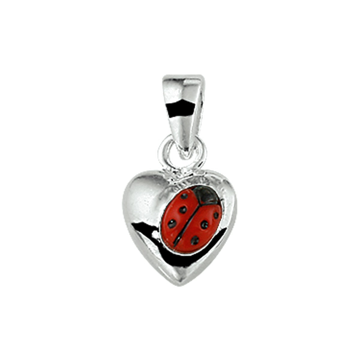 zilver hanger hart lieveheersbeestje 1011685 - PansiteNederland.nl