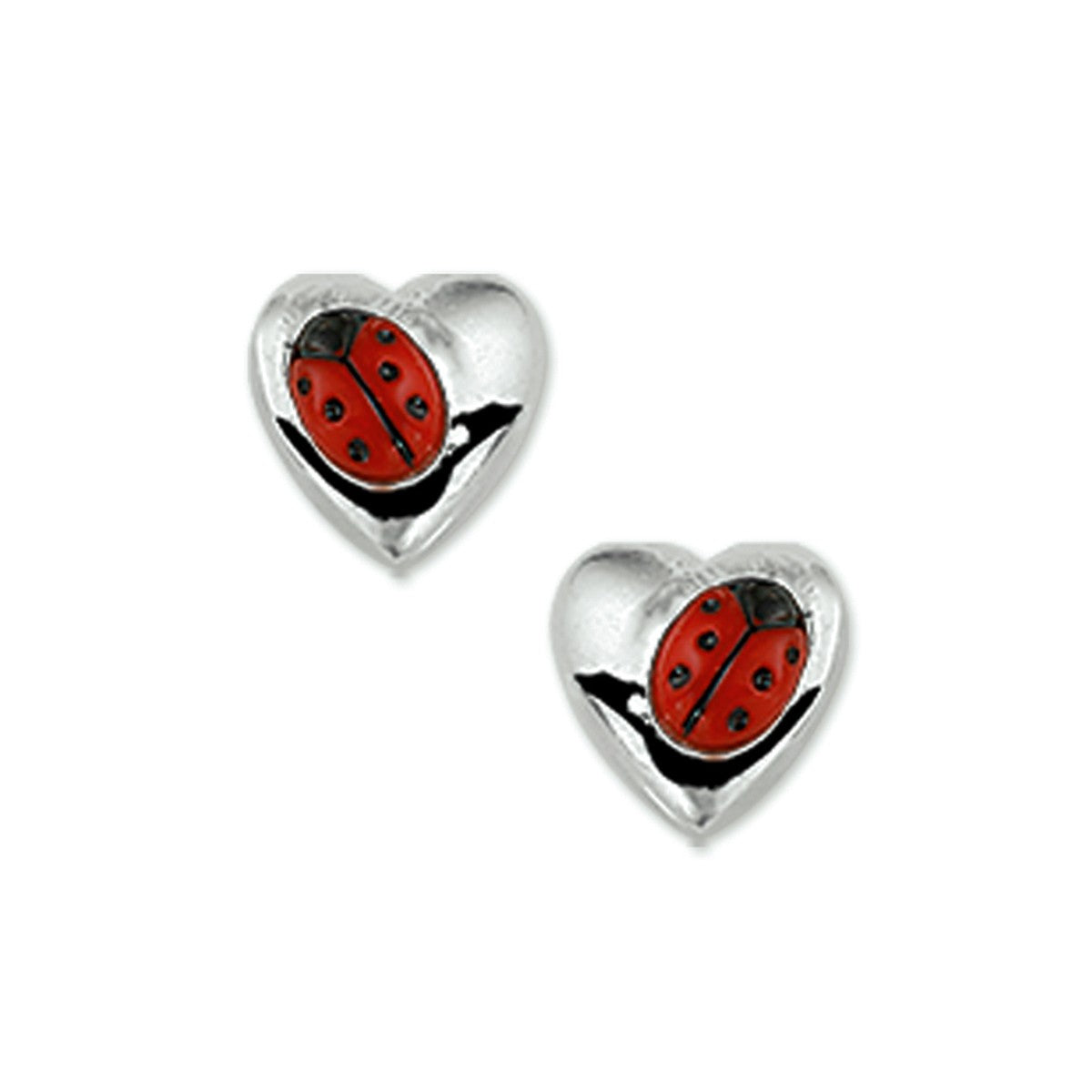 Zilver Oorknoppen Hart Lieveheersbeestje 1011686 - PansiteNederland.nl