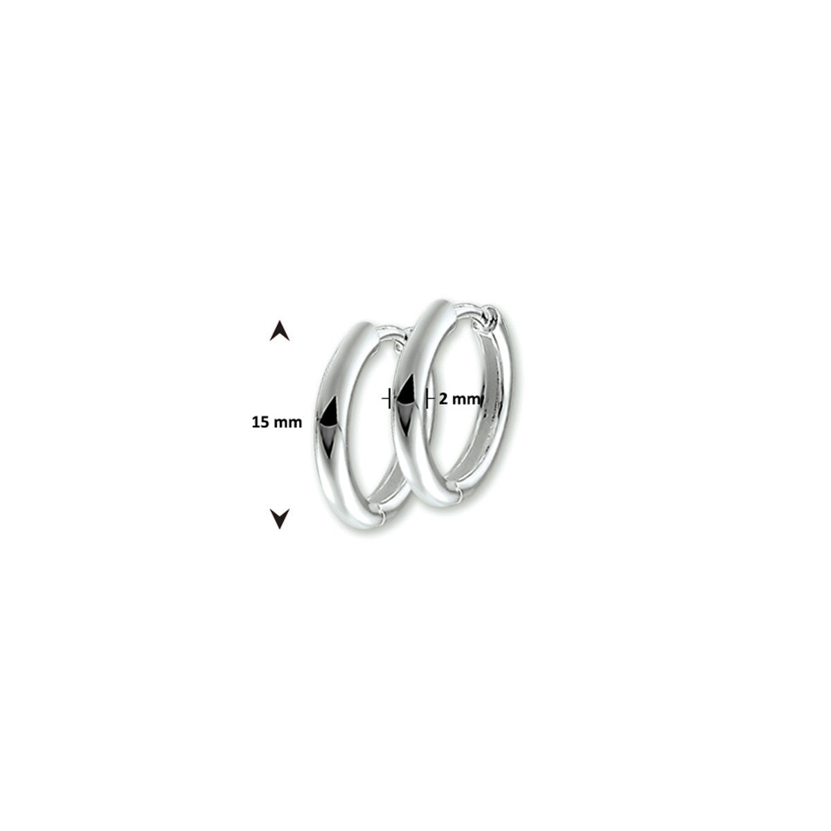 Zilver Klapoorringen2 MM Half Rond 1011867 - PansiteNederland.nl