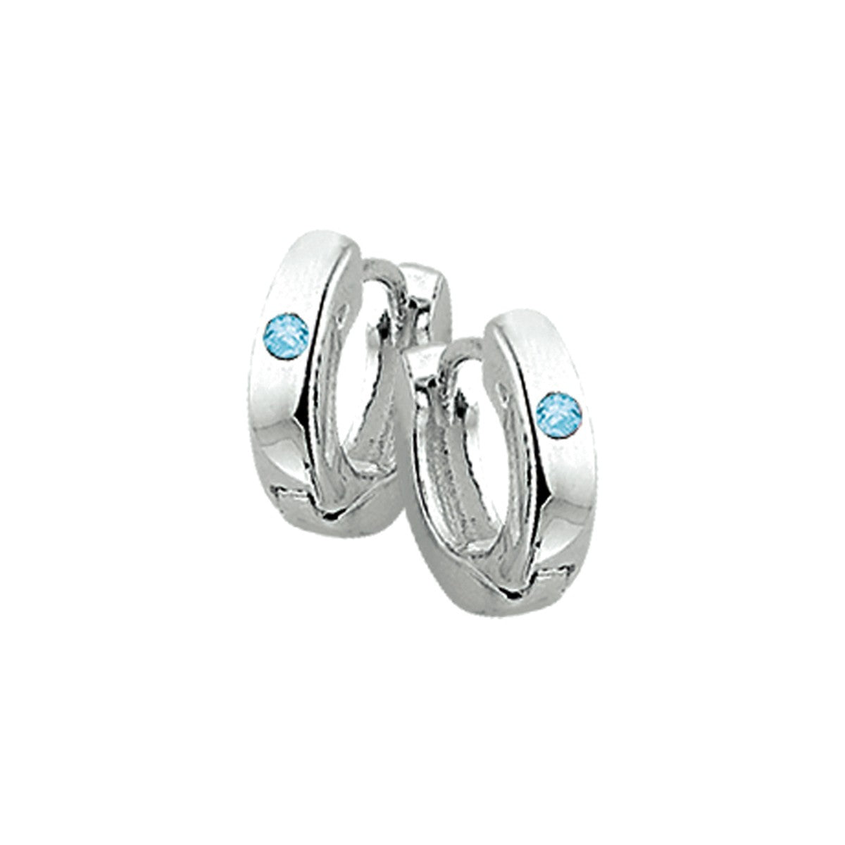 Zilver Klapoorringen Blauw Zirkonia 1012123 - PansiteNederland.nl