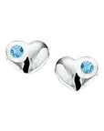 Zilveren oorknoppen hart strass - PSN1012179