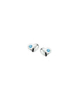 Zilveren oorknoppen hart strass - PSN1012179