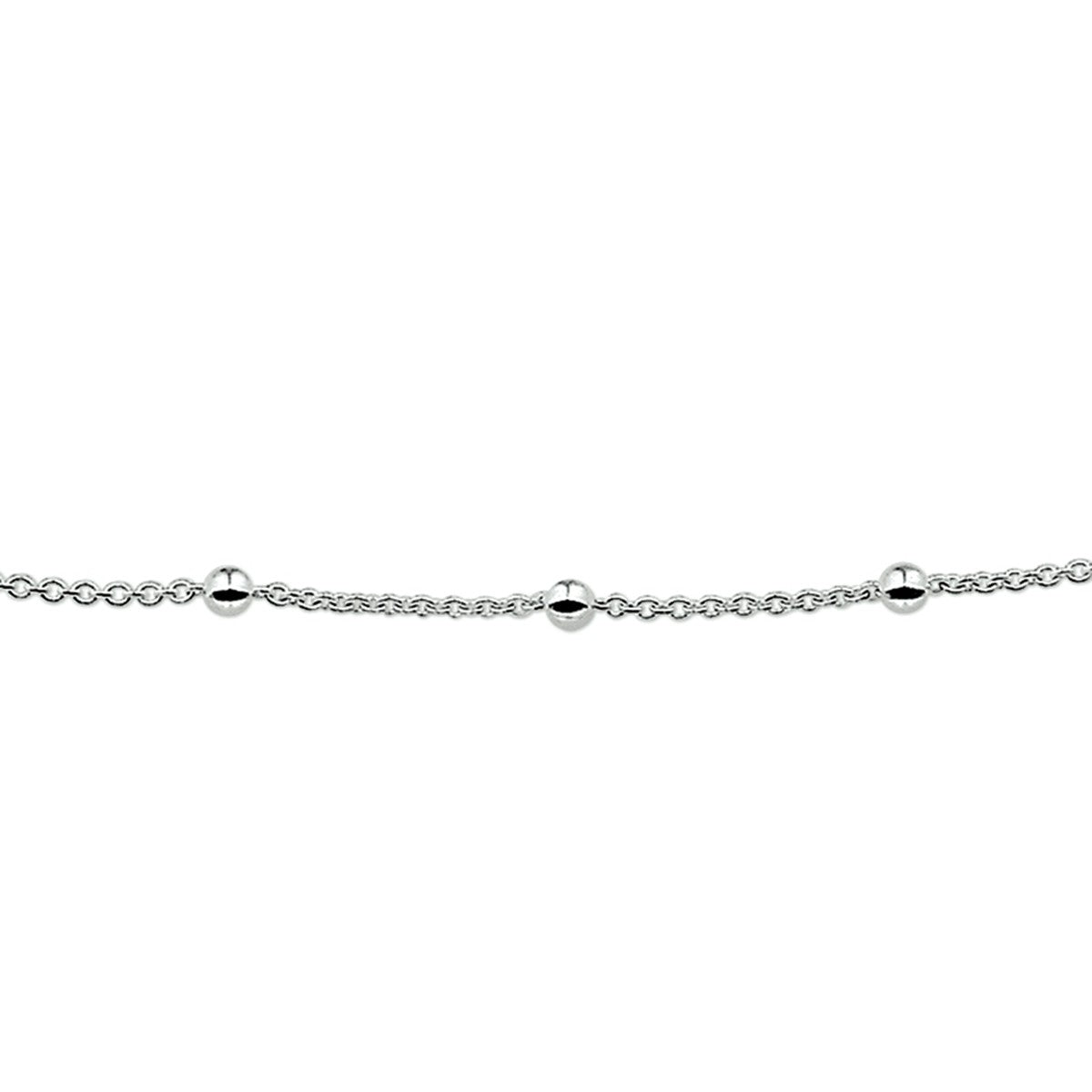 Zilver enkelbandje anker en bolletjes 3,0 mm 1013381 - PansiteNederland.nl