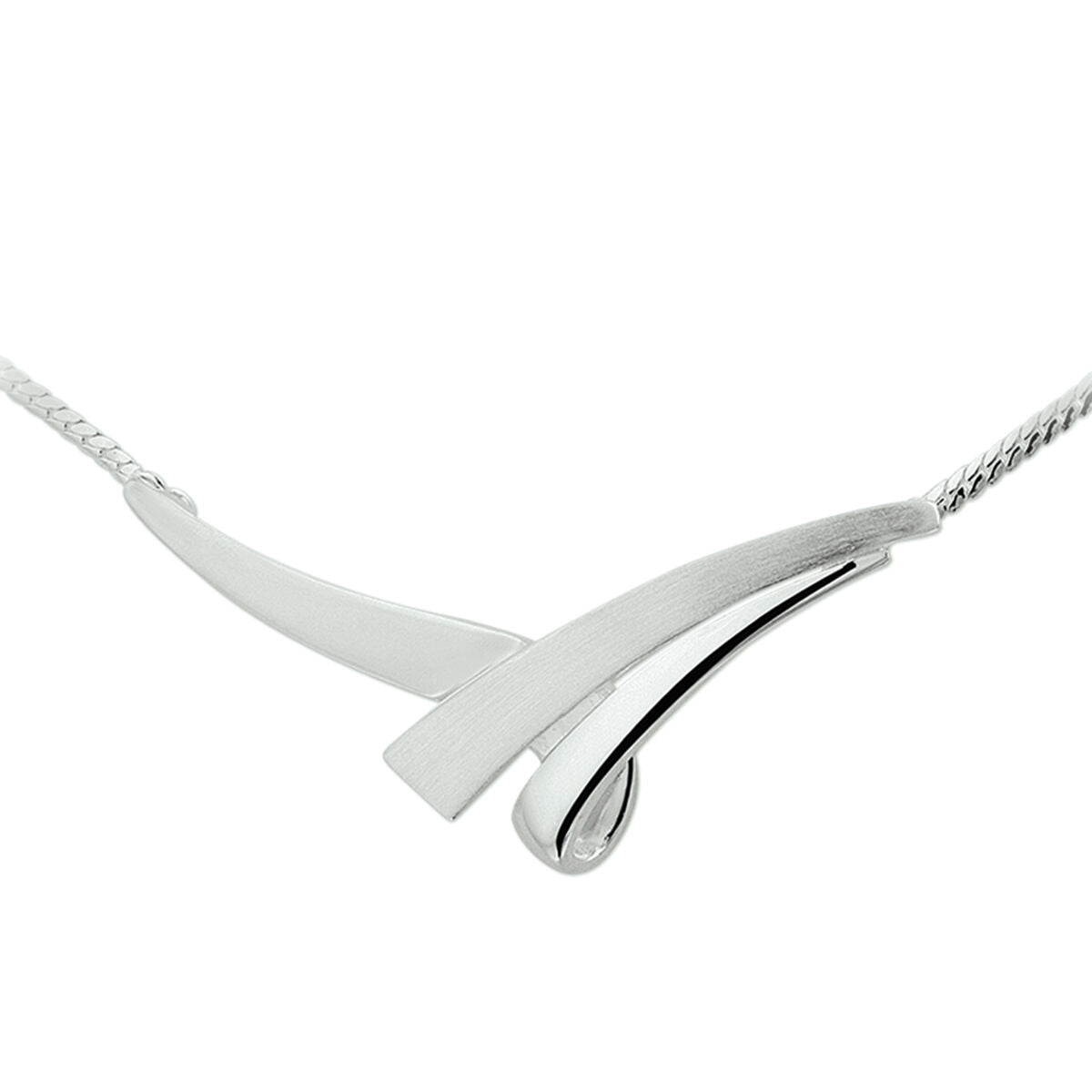 Zilveren collier tussenstuk poli/mat 42 + 3 cm 1013637 - PansiteNederland.nl