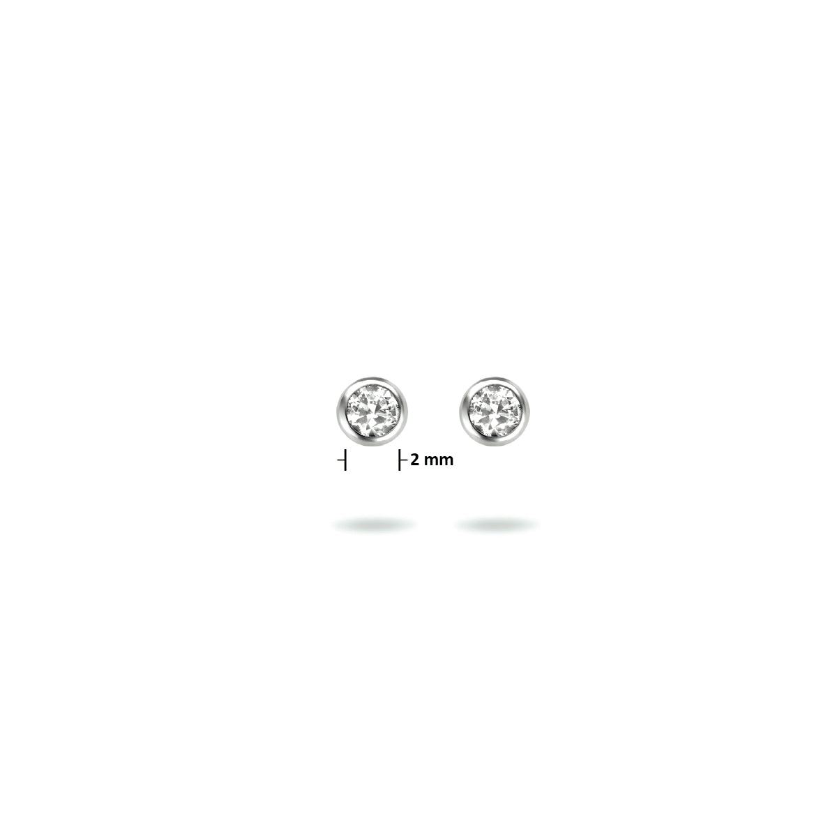 Oorknoppen zirkonia zetkast zilver 2 mm #Diameter steen (mm)_2