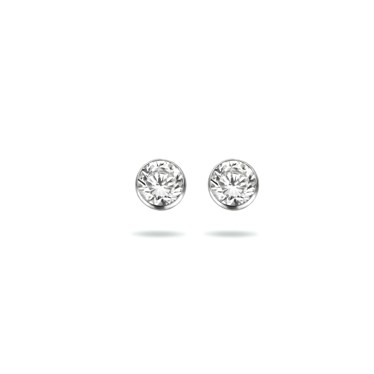 Oorknoppen zirkonia zetkast zilver 5 mm #Diameter steen (mm)_5