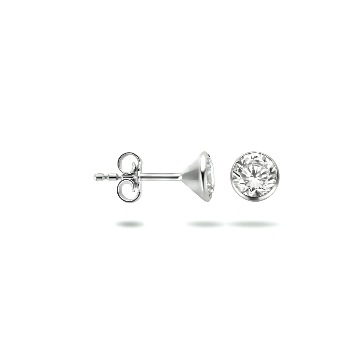 Oorknoppen zirkonia zetkast zilver 5 mm #Diameter steen (mm)_5