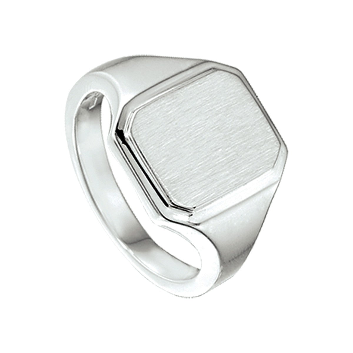 ZilverenGraveerring poli-mat gediamanteerd - 1014480