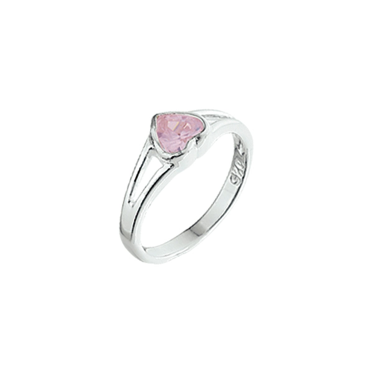 Zilver Ring Hart Roze Met Zirkonia Wit 1014868 - PansiteNederland.nl