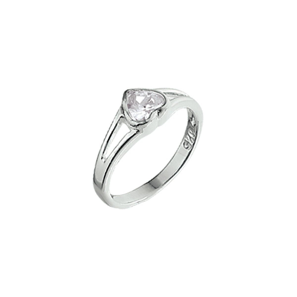 Zilver Ring Hart Met Zirkonia Wit 1014896 - PansiteNederland.nl
