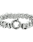 Zilver Wit Armband Gourmette 14 Mm 21 Cm Met Groot Springslot 1015511 - PansiteNederland.nl