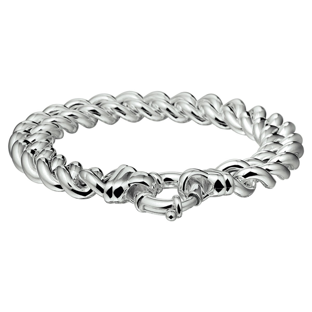 Zilver Wit Armband Gourmette 11,3 Mm 20 Cm Met Groot Springslot 1015748 - PansiteNederland.nl