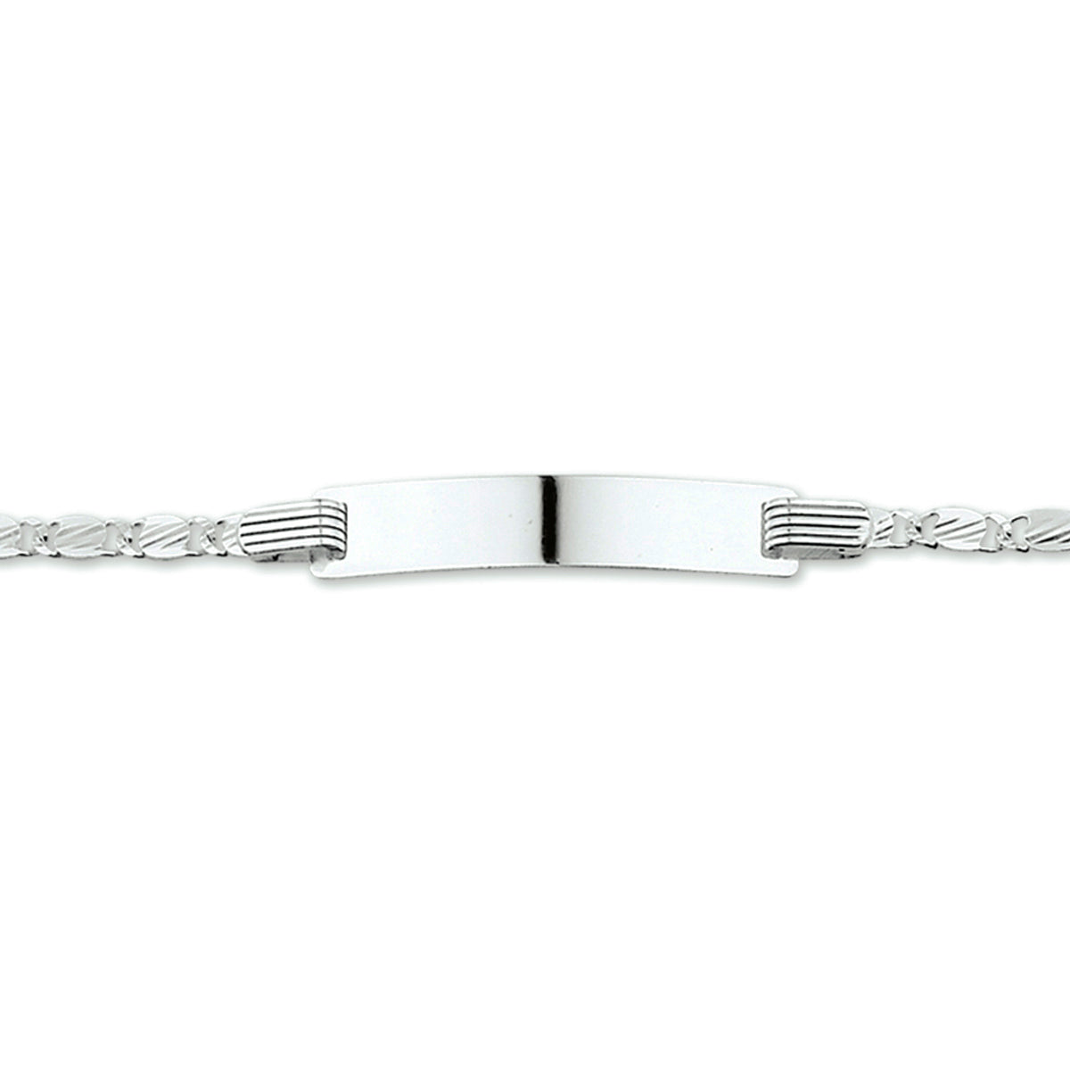 Graveerarmband anker plaat 5,0 mm 13 - 15 cm zilver wit