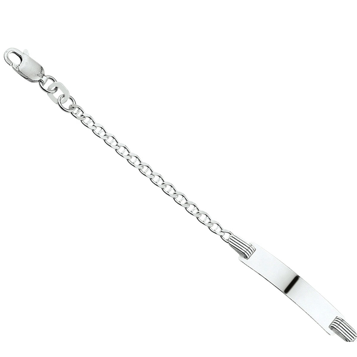 Zilver Wit Graveerarmband Anker Plaat 5,0 Mm 13-15 Cm 1015784 - PansiteNederland.nl
