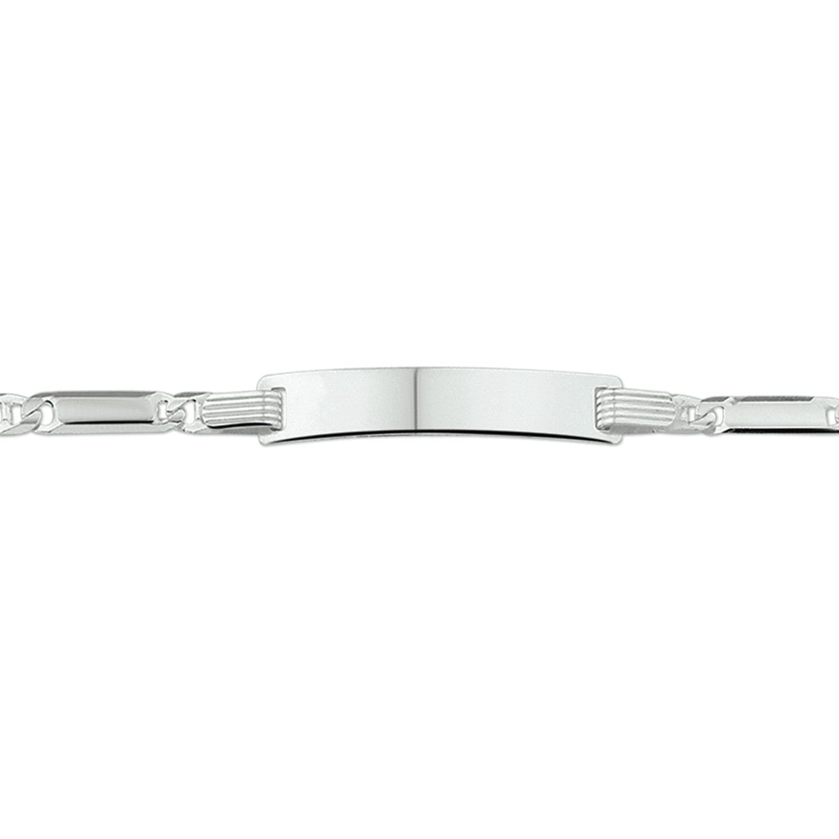 Zilver Wit Graveerarmband Anker Plaat 5,0 mm 1015805 - PansiteNederland.nl