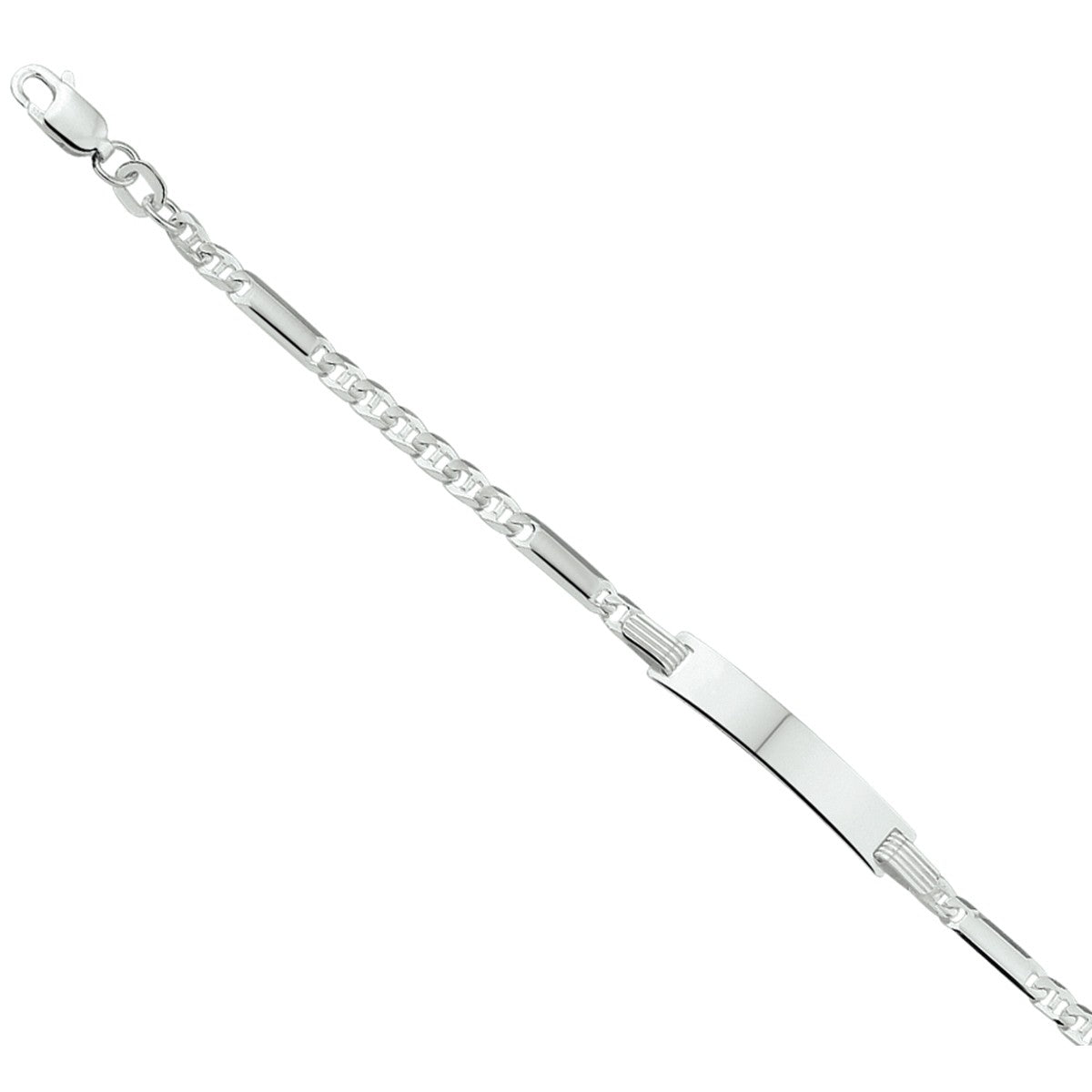 Zilver Wit Graveerarmband Anker Plaat 5,0 mm 1015805 - PansiteNederland.nl